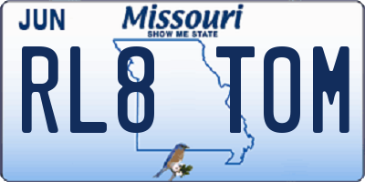 MO license plate RL8T0M