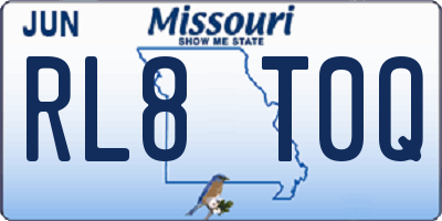 MO license plate RL8T0Q