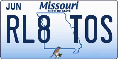 MO license plate RL8T0S