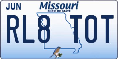 MO license plate RL8T0T