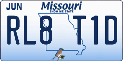 MO license plate RL8T1D
