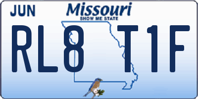 MO license plate RL8T1F