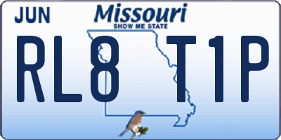 MO license plate RL8T1P