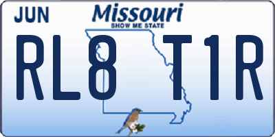 MO license plate RL8T1R