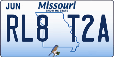 MO license plate RL8T2A