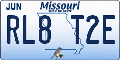 MO license plate RL8T2E