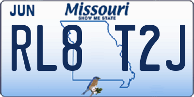 MO license plate RL8T2J