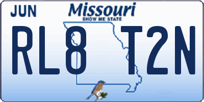MO license plate RL8T2N