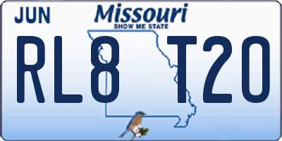 MO license plate RL8T2O