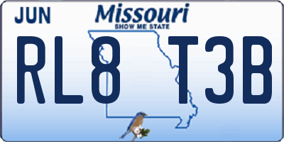 MO license plate RL8T3B