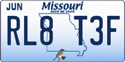 MO license plate RL8T3F