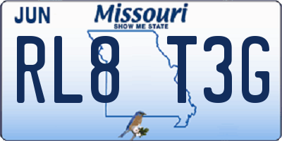 MO license plate RL8T3G