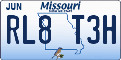MO license plate RL8T3H