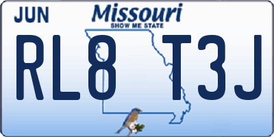 MO license plate RL8T3J