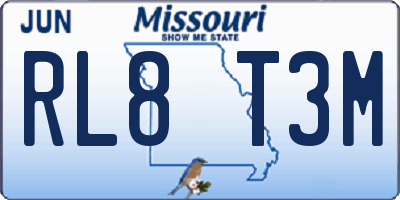MO license plate RL8T3M
