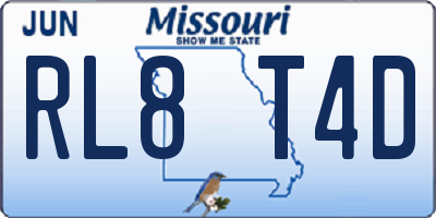 MO license plate RL8T4D
