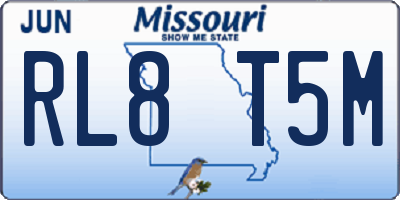 MO license plate RL8T5M