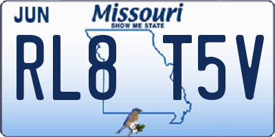 MO license plate RL8T5V