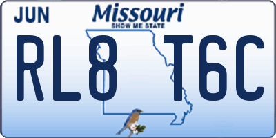 MO license plate RL8T6C