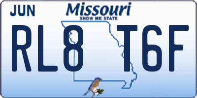 MO license plate RL8T6F