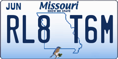 MO license plate RL8T6M