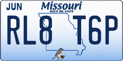 MO license plate RL8T6P