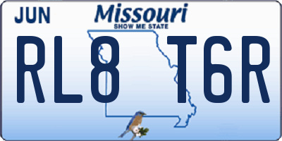 MO license plate RL8T6R
