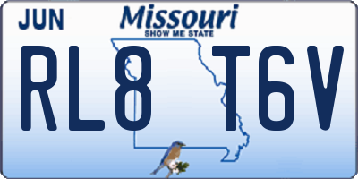 MO license plate RL8T6V