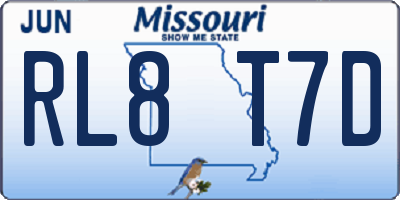 MO license plate RL8T7D