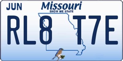 MO license plate RL8T7E