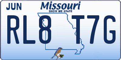 MO license plate RL8T7G