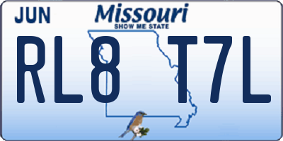 MO license plate RL8T7L