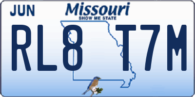 MO license plate RL8T7M