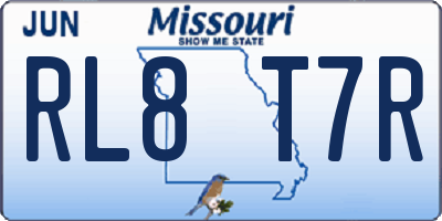 MO license plate RL8T7R