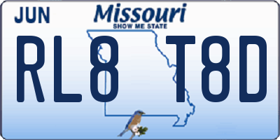 MO license plate RL8T8D