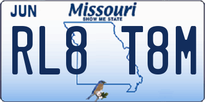 MO license plate RL8T8M