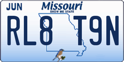 MO license plate RL8T9N