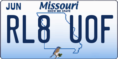 MO license plate RL8U0F