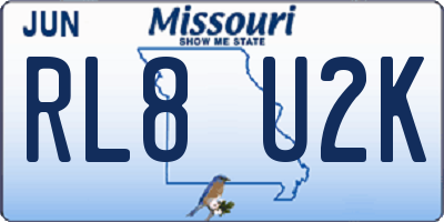 MO license plate RL8U2K