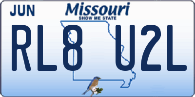 MO license plate RL8U2L