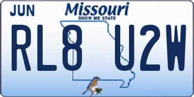 MO license plate RL8U2W