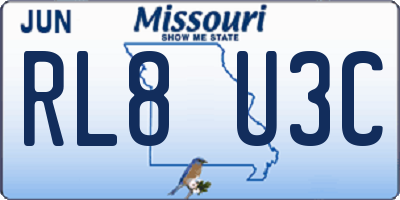 MO license plate RL8U3C