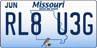 MO license plate RL8U3G