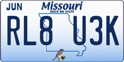 MO license plate RL8U3K