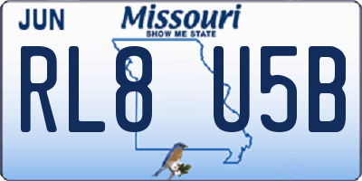 MO license plate RL8U5B