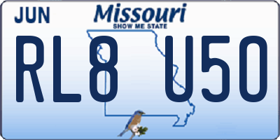 MO license plate RL8U5O