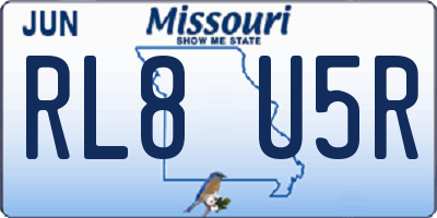 MO license plate RL8U5R