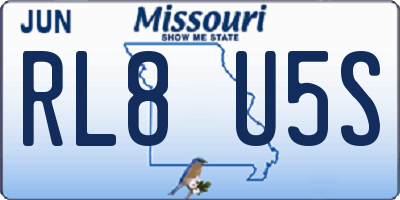 MO license plate RL8U5S