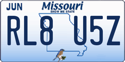 MO license plate RL8U5Z