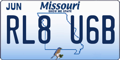 MO license plate RL8U6B
